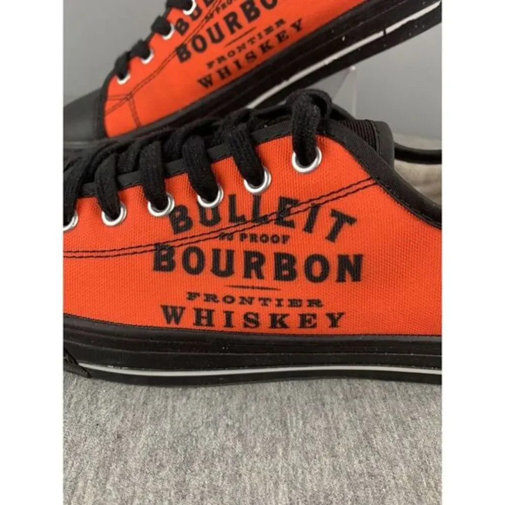 BULLEIT BOURBON FRONTIER‎ WHISKEY Men's Skate shoes size 7 Women 9 orange/black